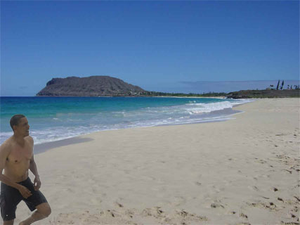 Obama swimming at Pyramid Rock beach