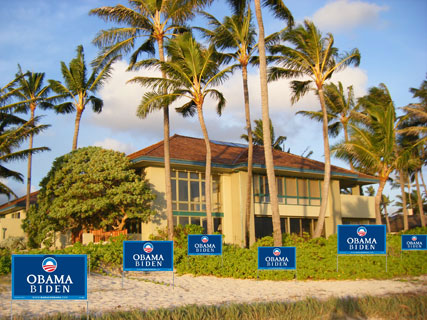 Rental beach house in Kailua where Obama stayed in August