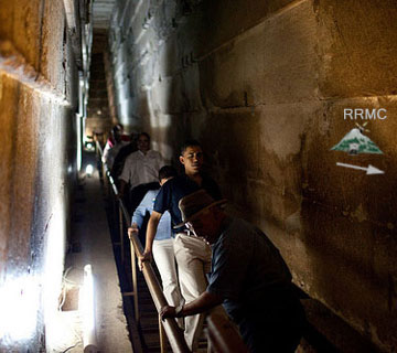 President Obama descending into the Camp David tunnel - parody
