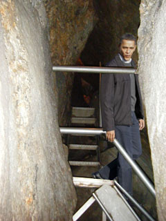 Stairs down into Camp David tunnel - parody