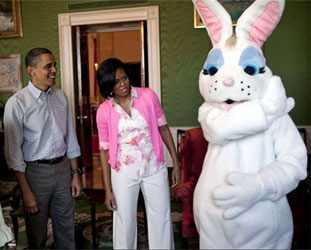Obama in Green Room for Easter Egg Roll