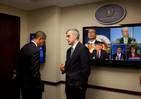 Obama outside the Situation Room 