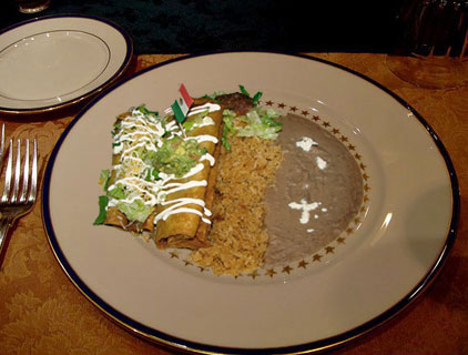 White House Mess lunch chimichanga