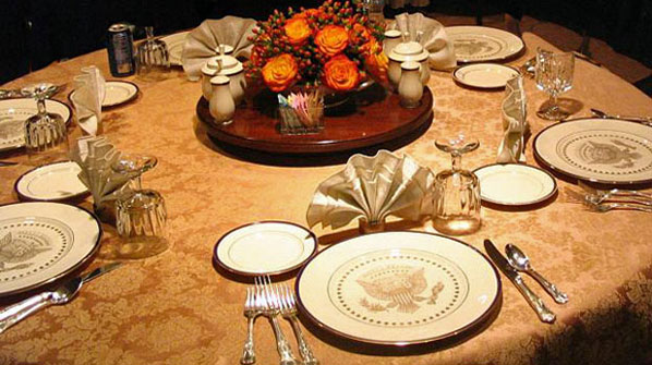 White House Mess table setting