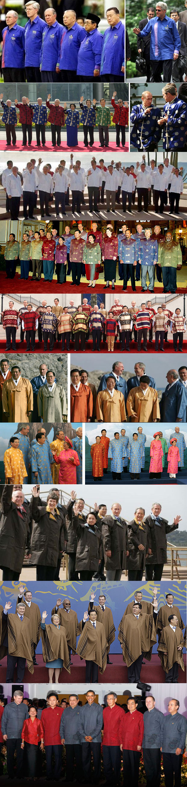 APEC leaders wearing costumes