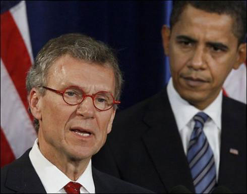 President Obama stands by Tom Daschle