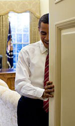 Obama in a closed door meeting