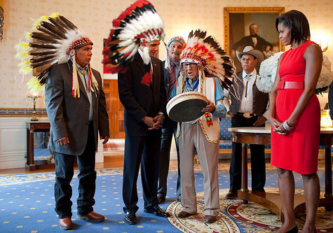Obama Indian feather headdress