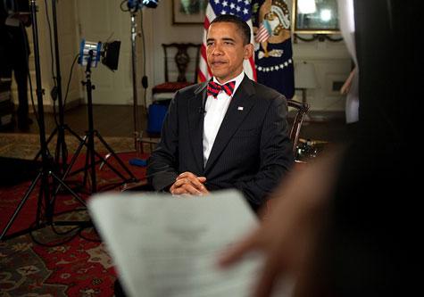 Obama wearing a bow tie 
