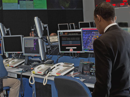 President Obama at the Raven Rock Mountain Complex Command Center