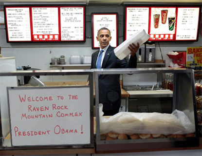 President Obama eats at Raven Rock Mountain Complex mess hall