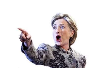 Hillary Clinton pointing