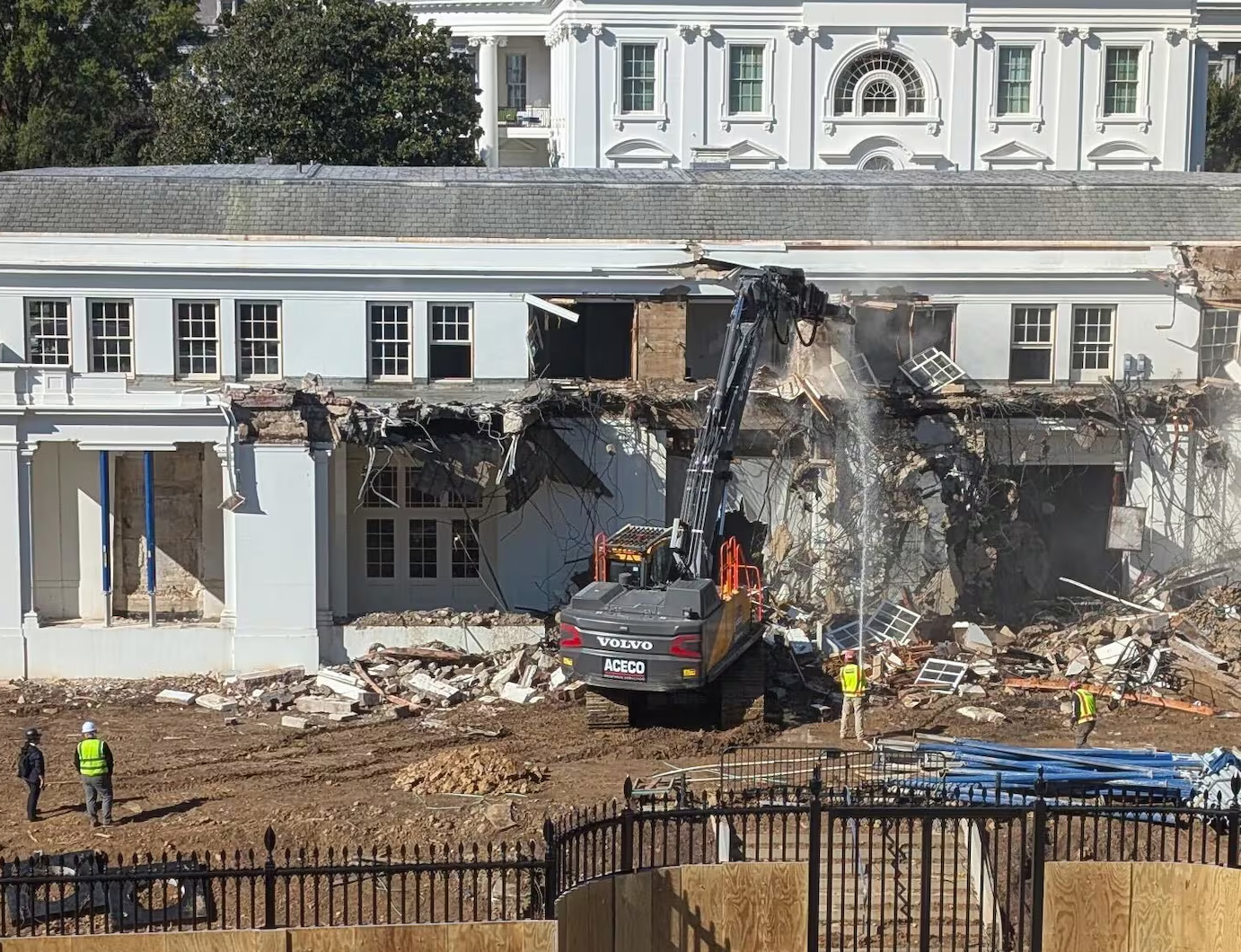 East Wing of the White House being torn down for a new ballroom by President Trump